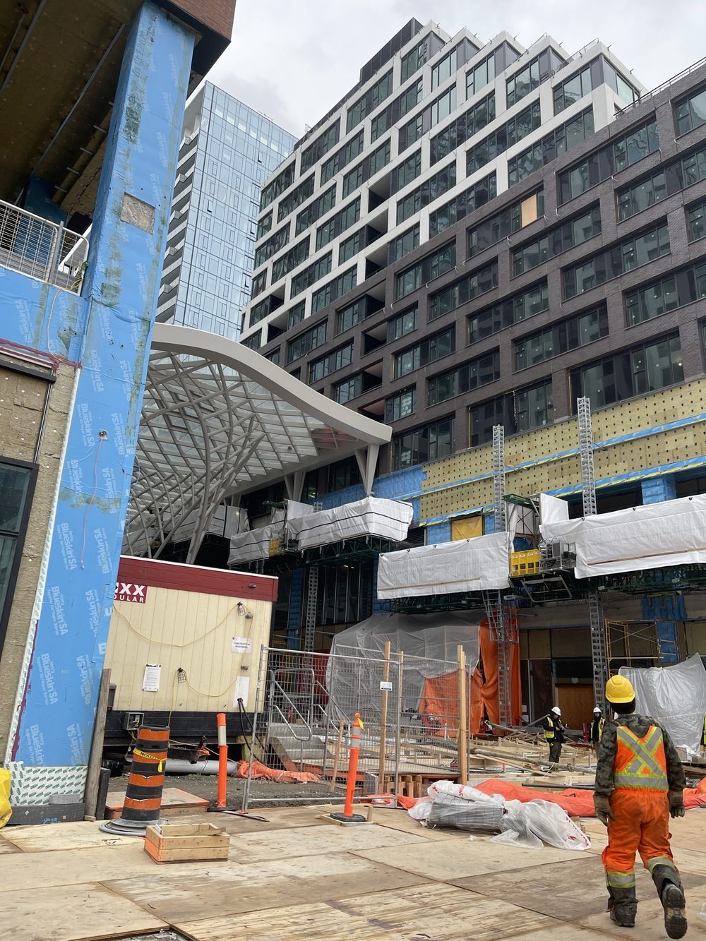A condominium construction site