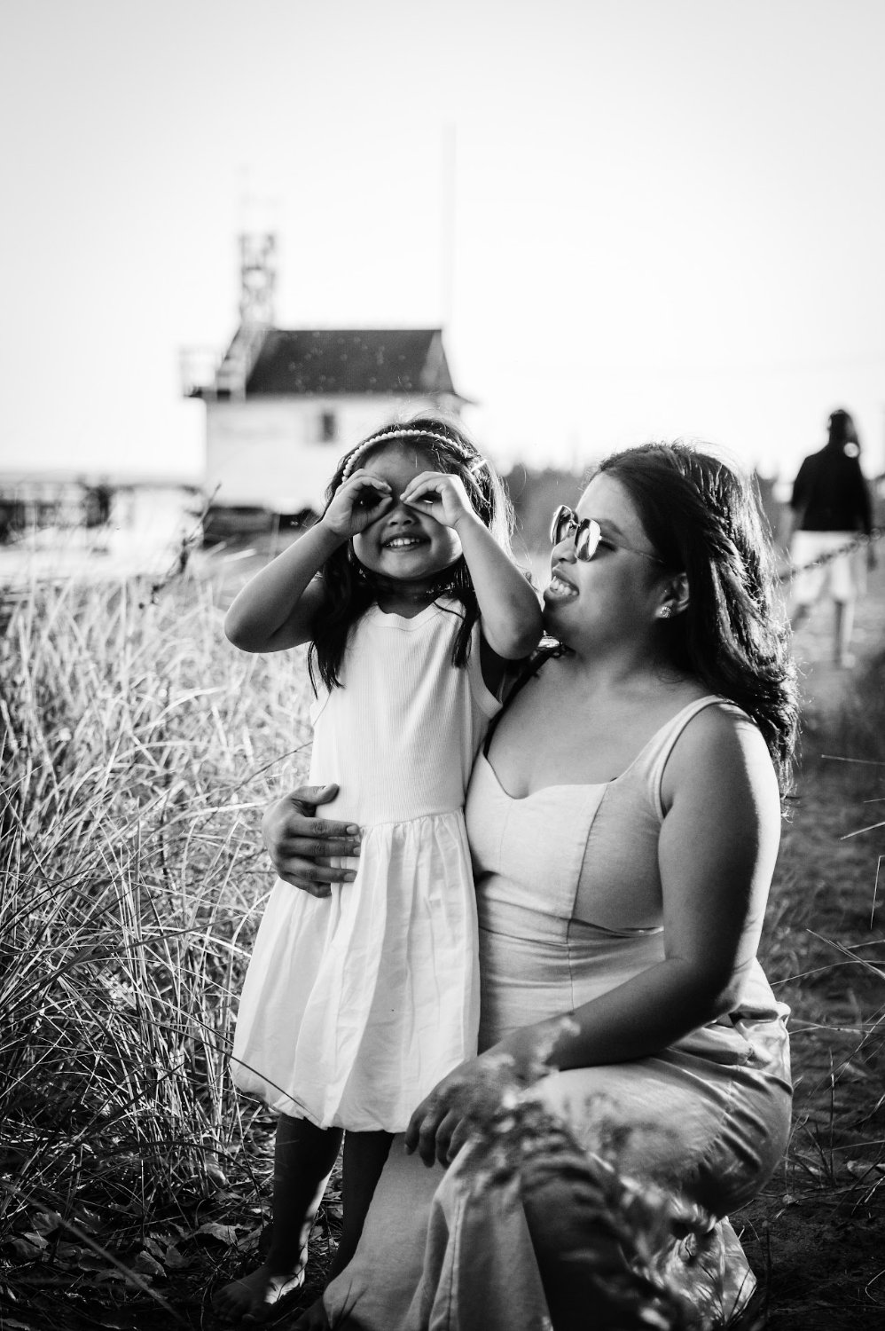 Katrina with her daughter outdoors